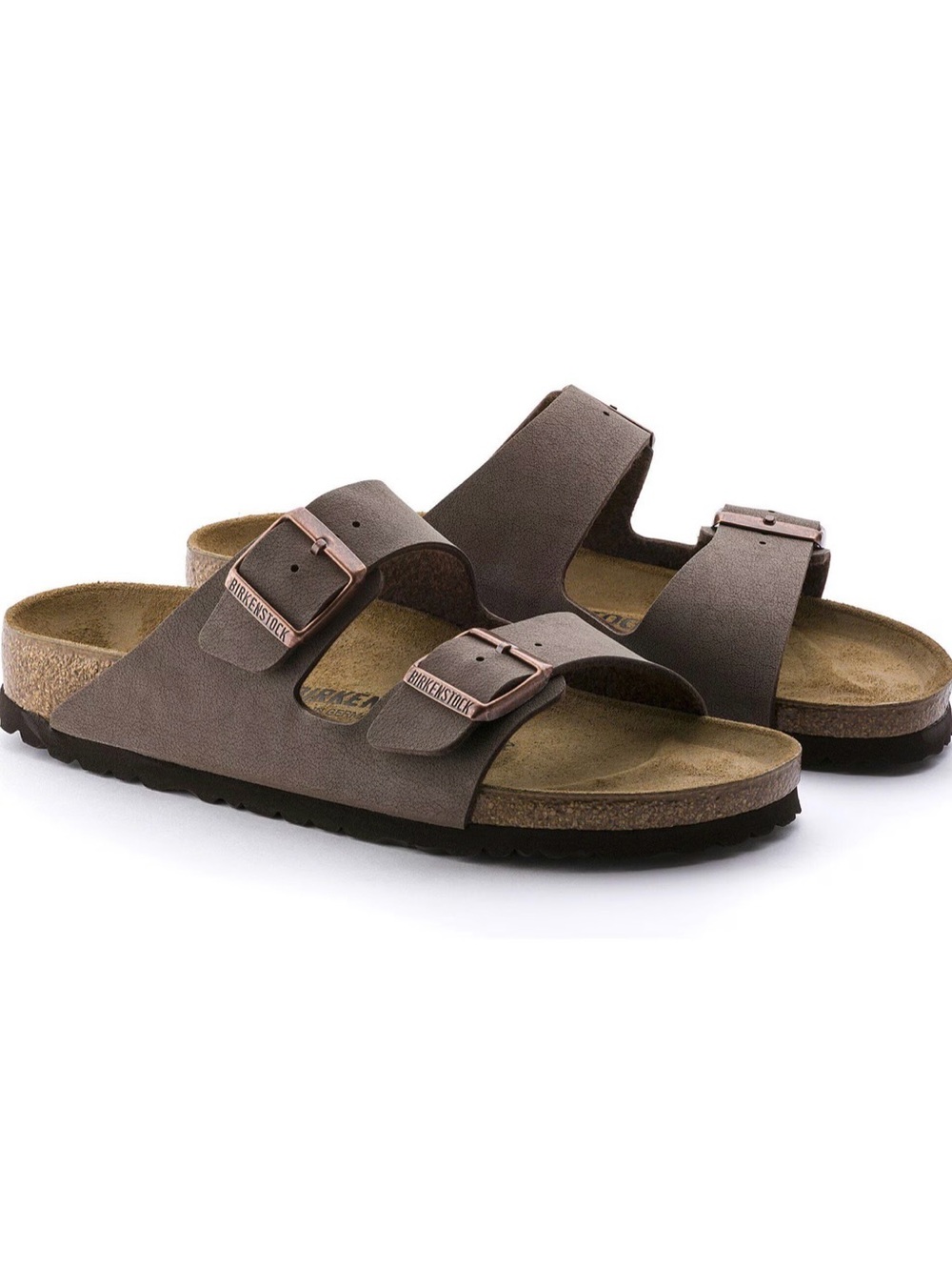 Birkenstock Arizona Two-Strap Sandal in Brown with Copper Buckles - new in box! - Picture 6 of 13